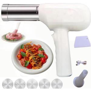 Handheld Electric Pasta Maker Gun 5-in-1 Cordless Pasta Machine Portability Suitable For kitchen Pasta Machine-Stainless Homemade Spaghetti Machine