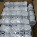 Amyhill 100 Pcs 5 oz Disposable Tea Cups Bulk with Handle Mini Hard Plastic Coffee Mug Square Disposable Espresso Cups for Tea Party Wedding Catering Dessert Sampling (White)