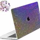 Bling Rhinestone Case Compatible with MacBook Air 13 inch 2022 2021 2020 2019 2018 Release M1 A2337 A2179 A1932 Touch ID,Glitter Sparkle Diamond Case Fashion Luxury Shiny Crystal Hard Shell (1_Aurora Borealis)