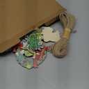 24 Pcs Christmas Tree Ornaments, 1 Pcs Christmas Decorations Hanging Sign with Rope, Wooden Green Small Xmas Tree Ornaments for Holiday Party Indoor Outdoor Christmas Tree Hanging Decorations