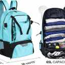 EALER ELB100 Lacrosse Bag, Turf Lacrosse Backpack Bag, XX-Large, Lake Blue
