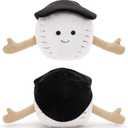 Muiteiur Baseball Plush Toy, Stuffed Ball Plush with Cute Smile & Baseball Cap, Soft Stuffed Sports Toy, for Kids Girls Boys Fans