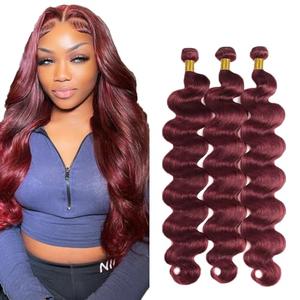 Burgundy Bundles Human Hair Body Wave Bundles 20 22 24 Inch #99J Wine Red Bundle Human Hair Extensions Unprocessed Virgin Remy Hair 3 Bundle 50 Gram Per Bundle For Women