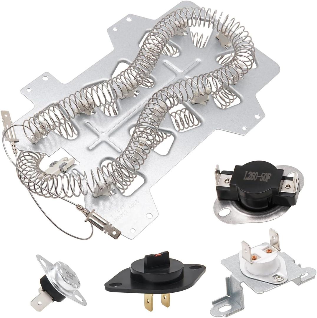 Dryer Heating Element Kit Compatible With Samsung DVE45N5300F/A3 DVE45N5300V/A3 DVE45N5300W/A3 DVE50M7450P/A3 DVE50M7450W/A3 DVE50R5200W/A3 DVE50R5400V/A3 DVE50R5400W/A3 DVE50T5300C/A3