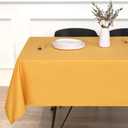 sancua Rectangle Tablecloth - 70 x 90 Inch - Stain and Wrinkle Resistant Washable Polyester Table Cloth, Decorative Fabric Table Cover for Dining Tables, Buffet Parties and Camping, Gold