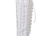 GLOBALWIN Women's White Cowboy Boots Western Fashion Over The Knee Thigh High Cowgirl Boots Low Heel Size 7M