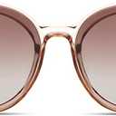 Livho Polarized Sunglasses, Retro & Oversized Shades for Women with Round Lenses (Transparent Brown/Brown)