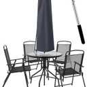 Dafire Patio Umbrella Cover for 7FT to 9FT Parasols - 1.7m Dark Gray 420D Oxford Fabric Waterproof Market Umbrella With Zip - For Outdoor Umbrellas With Rod