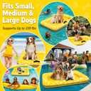 Dog Pool Float for Small Medium Large Dogs, Inflatable Puppy Raft for Pool Lake, Stable Floating Dog Bed & Pet Water Mat with Rope Handles, Durable Oxford & Thick PVC 57.9"L x 39.4"W