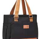 Lunch Bag Lunch Box Women - Leakproof Insulated Lunch Cooler Bag for Women - Large Lunch Tote Bags Adults, Brown Black