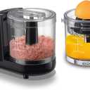 Liebe&Lecker 2 In 1 Mini Food Processor, 1.5 Cup Mini Chopper and Citrus Juicer for Cutting Vegetable, Meat and Squeezing Orange Juice