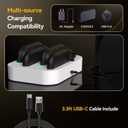 Gagaking 4 in 1 Controller Charging Dock for Nintendo Switch 2 Joy Con, 2.5H Fast Charging Joy Con Charger Station with LED Indicator,Organized Storage Stand for Switch 2 Accessories (White)