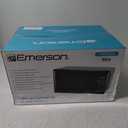 Emerson MW7302B Compact Countertop Microwave Oven with Touch Control, LED Display, 700W, 10 Power Levels, 6 Auto Menus, Glass Turntable and Child Safe Lock, 0.7 Cu., Ft. Black