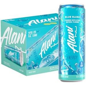 Alani Nu BLUE SLUSH, Sugar Free, Low Calorie Energy Drinks, 200mg Caffeine, Biotin, B Vitamins, Zero Sugar, 10 Calories, 12 Fl Oz Cans, 12 Pack, Best By 12 19 2025