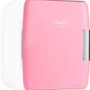 Cooluli Mini Fridge for Bedroom - Car, Office Desk & Dorm Room - Portable 4L/6 Can Electric Plug In Cooler & Warmer for Food, Drinks, Skincare Beauty & Makeup - 12v AC/DC & Exclusive USB Option, Pink, 4 Liter