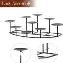 Candeldo Candelabra Fireplace Candle Holder: Black Metal Pillar Candle Holders for Inside Fireplace Mantle Decor Floor Candelabras Table Centerpiece Large