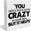 Funny Office Desk Decor Sign Humor Office Cubicle Box Sign Rustic Office Decorations for Work Women Men Cubicle Desk Accessories Supplies