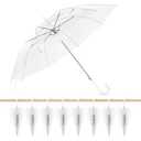 Profasion 8 Pack Wedding Umbrella Bulk, Windproof Large Rain Umbrella, Strong Fiberglass Frame, Auto Open Wedding Umbrellas for Guests Bride Groom Photography Friend Gift (Clear)