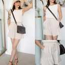 CZYINXIAN Women's Casual Wide Leg Shorts High Waisted Adjustable Tie Knot Ruffle Shorts with Pockets (XXL)