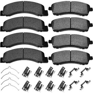 Brake Pads Front and Rear Compatible with 2000-2005 Ford Excursion, 1999-2004 Ford F-250 F-350 Super Duty Automotive Replacement Brake Pads Semi-Metallic D824 D757