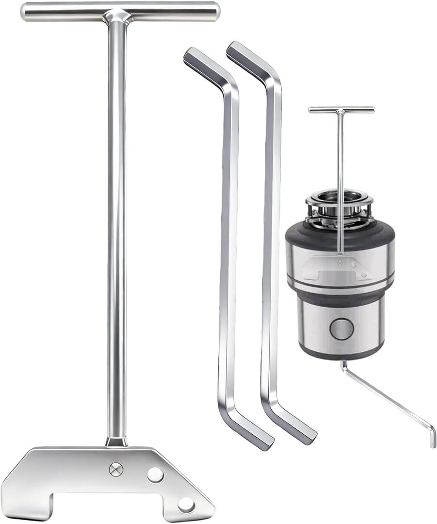 Garbage Disposer Unjamming Wrench/WRN-00 Garbage Disposal Wrench Tool,Garbage Disposal Wrench for Dislodge Jams or Clutter From Above The Sink,3PCS (Silver)