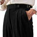 Men's Pants Corduroy Tailored Classic Fit Winter Stretchy Casual Corduroy Dress Pants (34W x 30L, Black)
