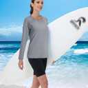 MAGCOMSEN Women's Long Sleeve Shirts UPF 50+ Workout Tops Sun Protection Athletic Running Swim Rash Guard (Gray, XL)