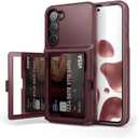 WeLoveCase for Samsung Galaxy S23 Plus Wallet Case with Credit Card Holder & Hidden Mirror, All-Round Protection Shockproof Phone Cover Designed for Samsung Galaxy S23 Plus 5G, 6.6 Inch Burgundy