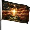 250th Anniversary USA Flag 3x5 ft,250 Year Anniversary Flag,Double Sided Flags Heavy Duty,UV Protection & Fade Resistant & Reinforced Brass Grommets,1776-2026 250 Years Birthday Patriotic Decor for Outdoor,Front Door,Porch,Wall (Luminous Cross)