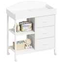 YeTom Changing Table Dresser, Baby Dresser with 3 Fabric Drawers and 2 Shelves, Multi-Functional Baby Changing Table with Pad, Classic Nursery Dresser, Diaper Changing Station for Nursery, White