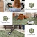 Morebes Boho Green Rugs for Living Room 8x10, Floral Washable Rugs for Bedroom Dining Room Non Slip, Large Soft Low Pile Indoor Floor Carpet for Farmhouse Office