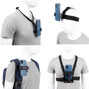 PellKing Phone First-Person Perspective Shooting Kit, Chest/Head/Neck/Backpack Strap Mounts for iPhone, Samsung, Oneplus & GoPro