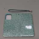 Varikke for iPhone 13 Pro Wallet Case Detachable with Card Holder for Women, Fashion Glitter PU Leather Strap Strong Magnetic Flip Wallet Removable Phone Case Cover for iPhone 13 Pro 6.1", Mint Green