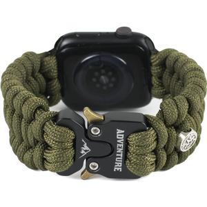 Paracord Band Compatible with Apple Watch Band 38mm 40mm 41mm 42mm 44mm 45mm for MenSurvival Military Tactical Paracord Weave Wristband Compatible for iWatch Series SE 7/6/5/4/3/2/1 (Army Green)