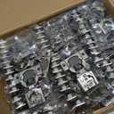 Ravinte 50 Pack 25 Pairs 1/2 inch Overlay Soft Close Hinges for Kitchen Cabinet Hinges Satin Nickel Hidden Hinges Stainless Steel Concealed Hinge self Closing