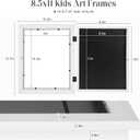 [2-Pack] Kids Art Frames, 8.5x11 Front Opening Kids Artwork Frames Changeable, White Artwork Display Storage Frame for Wall, Holds 50 Pcs, for 3D Picture, Crafts, Hanging Art, Portfolio