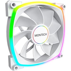Montech RX 140 ARGB Reversed Fan 1600PWM, High-End Durability, Silent Performance, and Stunning ARGB Design (140mm, White)