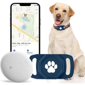 Smart Pet Tracker for Collar - Dog Trackers Pet Location Tracker with Holder, No Monthly Fee, Anti-Lost Tracking Device for Pets,Bag Straps, Compatible with Google Android Only(Not for iOS),Blue