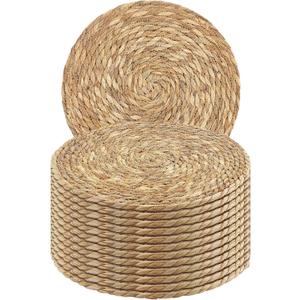 Set of 12 Round Woven Placemats - 13.8 Inches Natural Boho Rattan Wicker Table Mats for Home Dining Table Set of 12 Round Woven Placemats - 13.8 Inches Natural Boho Rattan Wicker Table Mats for Home Dining Table