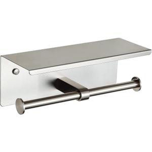 Double Toilet Paper Holder with Shelf Brushed Nickel Toilet Paper Holder Wall Mounted