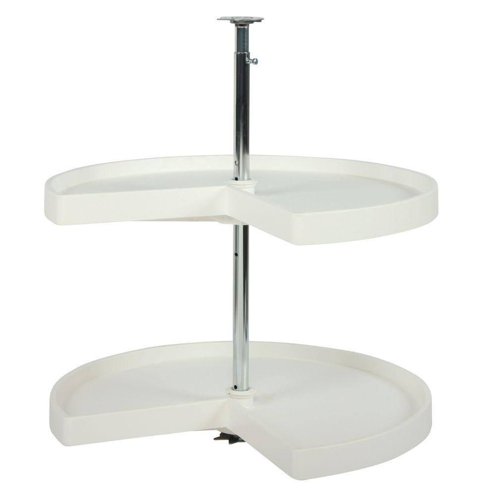 Real Solutions for Real Life 32 in. H x 24 in. W x 24in. D 2-Shelf Kidney Shaped Lazy Susan Cabinet Organizer