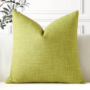OTOSTAR Linen Throw Pillow Cover Set of 1 Decorative Square Pillowcases Cushion Covers 16x16 Inch for Home Decor Sofa Bedroom Car 40 x 40CM Sage Green