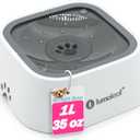 LumoLeaf No Spill Water Bowl for Dogs, Slow Feeder for Messy Drinkers, Drip-Free, Splash-Proof Design (Grey, 35oz)