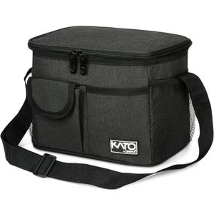 Tirrinia Insulated Lunch Bag for Women Men, Leakproof Lunch Box Containers for Adult, Work, School, Soft Lunchbox for Kids,Boys, Adult Cooler Bag for Picnic Hiking Beach,Black (Medium -8L)