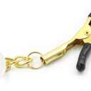 3 x Non Piercing Nipple Clips with Soft Rubber Cap,Adjustable Golden Nipple Clamps & Nipple Clip Inlaid with Transparent Glass Beads