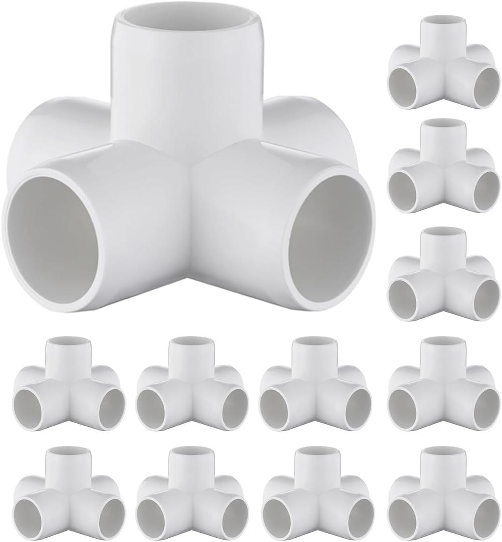 12-Pack 3/4 inch 5 Way PVC Fitting Elbow Furniture Grade Pipe Connector for DIY PVC Shelf Greenhouse Support Structure Frame