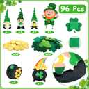 Moukeren Felt St. Patrick's Day Craft Kit Wall Shamrock DIY Felt Bulletin Board Set Shamrock Clover Tree Board with 96 Pcs Detachable Cauldron Gold Coins Ornaments Activity