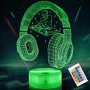 Lightzz Dj Gifts for Boys Men, 3D Dj Player Night Light Illusion Lamp for DJ Music Lovers Man Cave Bedroom Cool Decor Gifts, 16 Color Changing Night Lamp with Remote Control