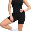 Popilush Shapewear Jumpsuits for Women Built-in Bra Square Neck Rompers Shorts Bodycon Bodysuits Summer Outfits XL