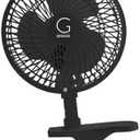 Genesis 6-Inch Clip Convertible Table-Top & Clip Fan Two Quiet Speeds - Ideal For The Home, Office, Dorm, More Black